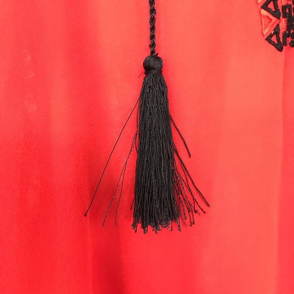 Buffalo M  sheer embroidered tassel blouse - Picture 3 of 8